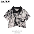 Gallery viewerに画像を読み込む, 【LHSENシリーズ】★チャイナ風トップス★ Tシャツ レディース 水墨柄 ショート丈 中華服 合わせやすい 可愛い
