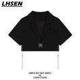 Load image into Gallery viewer, [LHSEN Series] ★Outerwear★ Blazer, short sleeves, summer clothes, short length, for women, cute, butterfly, with chain
