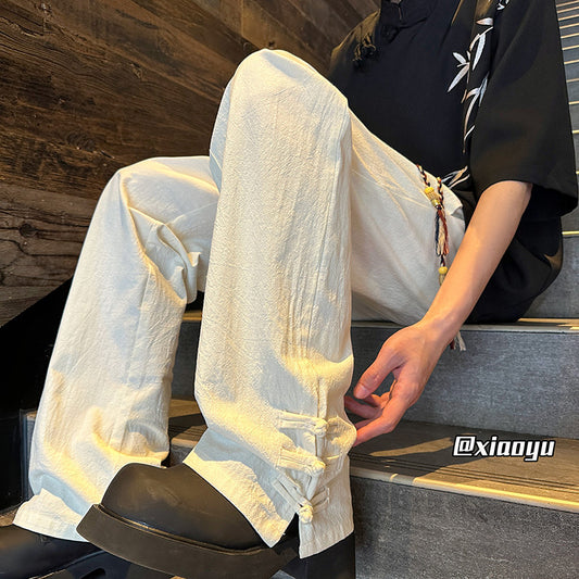 [BENGE Series] ★Chinese-style pants★ 3 colors Casual pants Trousers Bottoms Unisex Men's Large size Thin Summer clothes Simple