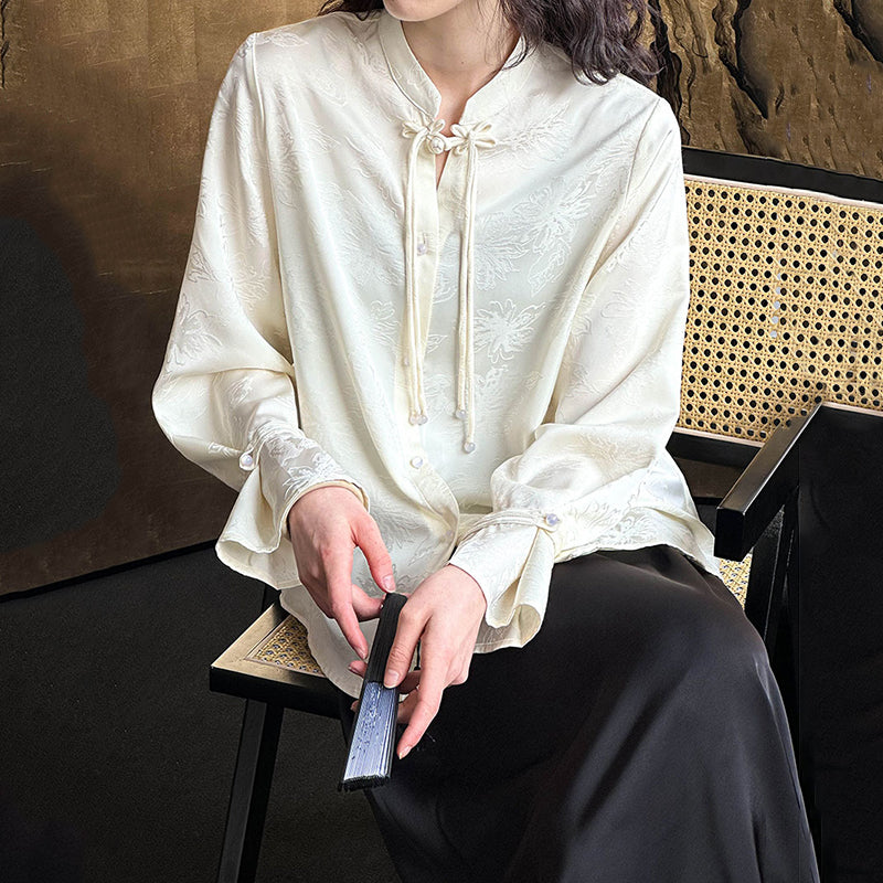 [Tachibana Series]★China Style Shirt★ Tops, Long Sleeve Shirts, Women's, Chinese Clothing, Improves Temperament, Date, Commuting