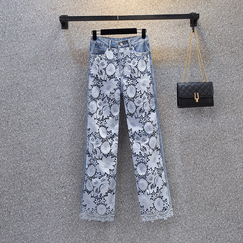 [HANMOYAN Series] ★Denim pants★ Pants Bottoms Butterfly Unique Women's Cute Easy to match