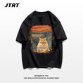 Gallery viewerに画像を読み込む, 【JTRTシリーズ】★Tシャツ★ 9color トップス 半袖 男女兼用 メンズ 大きいサイズ コットン 油絵風 猫 ねこ ネコ 猫柄
