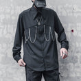 Load image into Gallery viewer, [WL Series]★Shirt★ Tops Long Sleeve Shirt Chain Unisex Men's Black Harajuku Style
