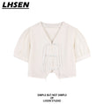 Load image into Gallery viewer, [LHSEN Series] ★Chinese-style tops★ Shirt, short sleeves, outerwear, short length, women's, cute, Chinese buttons
