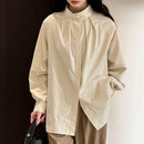 [Tachibana Series] ★Shirt★ 2color Tops, Long Sleeve Shirt, Women's, Improves Temperament, Simple, Plain, Designed