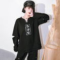 Load image into Gallery viewer, [Kugaisha---Kenkun Series] ★Chinese-style tops★ T-shirt, short sleeves, long sleeves, unique, original, text pattern, black
