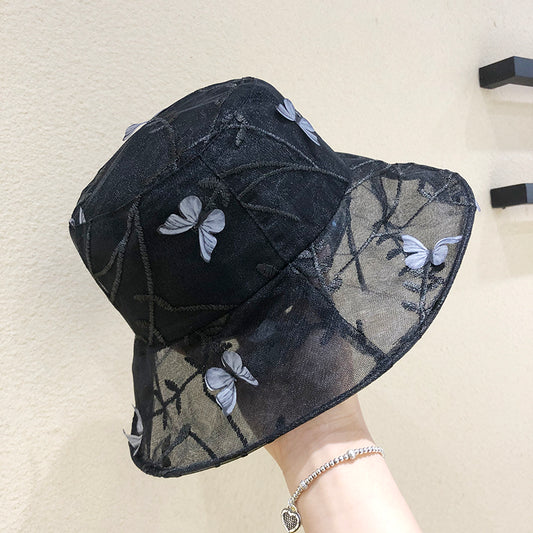 [WXF Series] ★Hat★ Accessory Hat Denim Spring/Summer Easy to match Blue Butterfly Unique Stylish