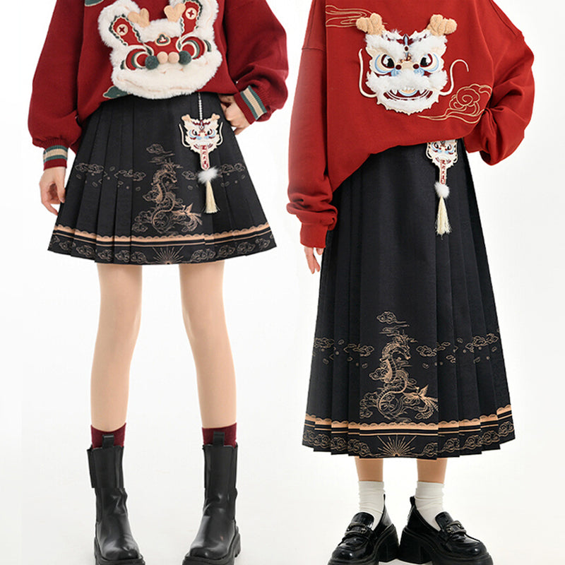 [Mori Onna Buraku Series] ★China style skirt★ 2 types available Long length or short length Bottoms Original