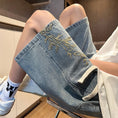 Load image into Gallery viewer, [SENSU Series] ★Chinese-style pants★ 3 colors, embroidered shorts, short pants, bottoms, unisex, men's, large size, denim
