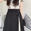 Load image into Gallery viewer, [FQXD Series]★China Style Skirt★ Bottoms Ladies Switching Black Black Elastic Waist
