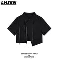 Load image into Gallery viewer, [LHSEN Series] ★Chinese-style tops★ Shirt, short sleeves, outerwear, women's, unique, Chinese buttons, summer clothing, black
