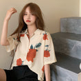 Load image into Gallery viewer, [YOUZI Series] ★Tops★ Shirt, Short Sleeve, Floral Pattern, Rose, Women's, Improves Temperament, Chiffon, Thin, Summer Clothes
