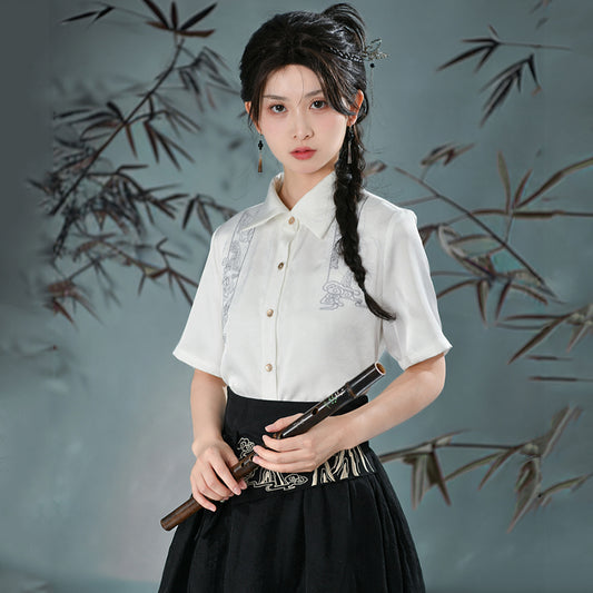 [Daiseiryuu 4 Series] ★Chinese-style tops★ Outerwear, shirts, long-sleeved shirts, sun protection, Chinese clothing, gray