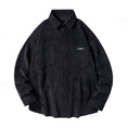 Load image into Gallery viewer, [OOPSJOYCE Series]★Shirt★ Tops Long Sleeve Shirt Corduroy Simple Black Black ML XL 2XL
