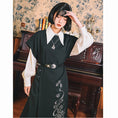 Load image into Gallery viewer, ✿New item! [Old Monster---Tatsuryu Series] ★Chinese style dress★ Sleeveless Hanfu dress Black Black
