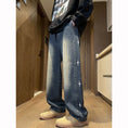 Load image into Gallery viewer, [PPG Series]★Denim Pants★ 2color Bottoms Pants Unisex Men's Large Size Black Blue
