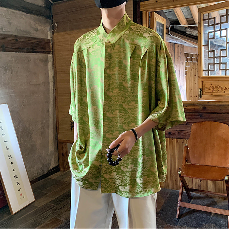 [V37 series] ★Chinese style tops★ 7color Tops Shirts Short sleeves Unisex Men's Summer clothes Cool