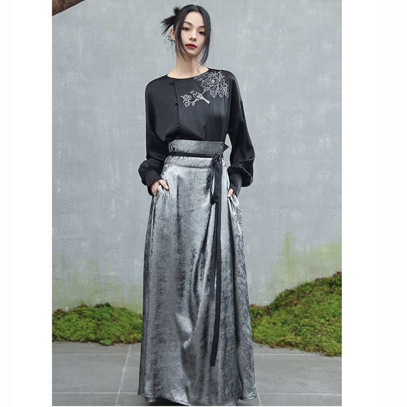 [Da Qinglong Shu Series] ★Chinese style skirt★ Bottoms Hanfu skirt Long skirt Retro Chinese clothes