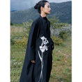 Load image into Gallery viewer, [Big Blue Dragon Series] ★China style outerwear★ Long length embroidery irregular black black original floral pattern
