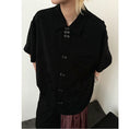 Load image into Gallery viewer, [Sameuoo Series] ★Chinese-style top★ Shirt, short sleeves, stylish design, black, casual, easy to match
