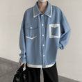 Load image into Gallery viewer, [Takashi Series]★Shirt★ 3color Tops Unisex Men's Fake Layered Blue Black White Casual
