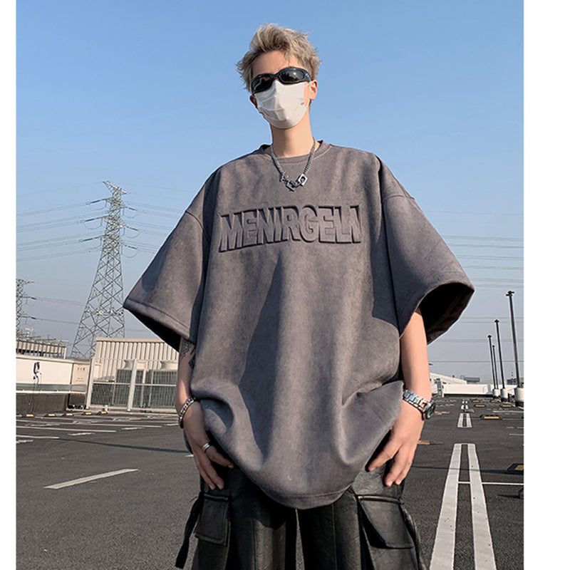 【PPGシリーズ】★Tシャツ★ 6color トップス 半袖 男女兼用 メンズ 大きいサイズ スエード アルファベット