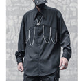 Load image into Gallery viewer, [WL Series]★Shirt★ Tops Long Sleeve Shirt Chain Unisex Men's Black Harajuku Style
