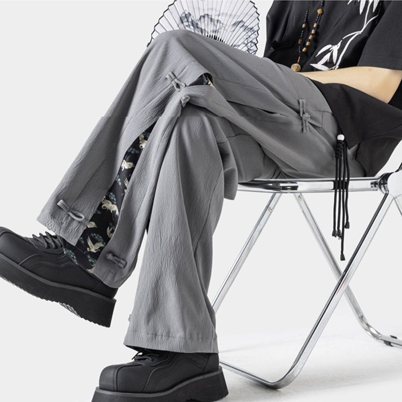 [BIGEMAN Series]★China style pants★ 2color casual pants pants bottoms unisex men's large size black gray crane