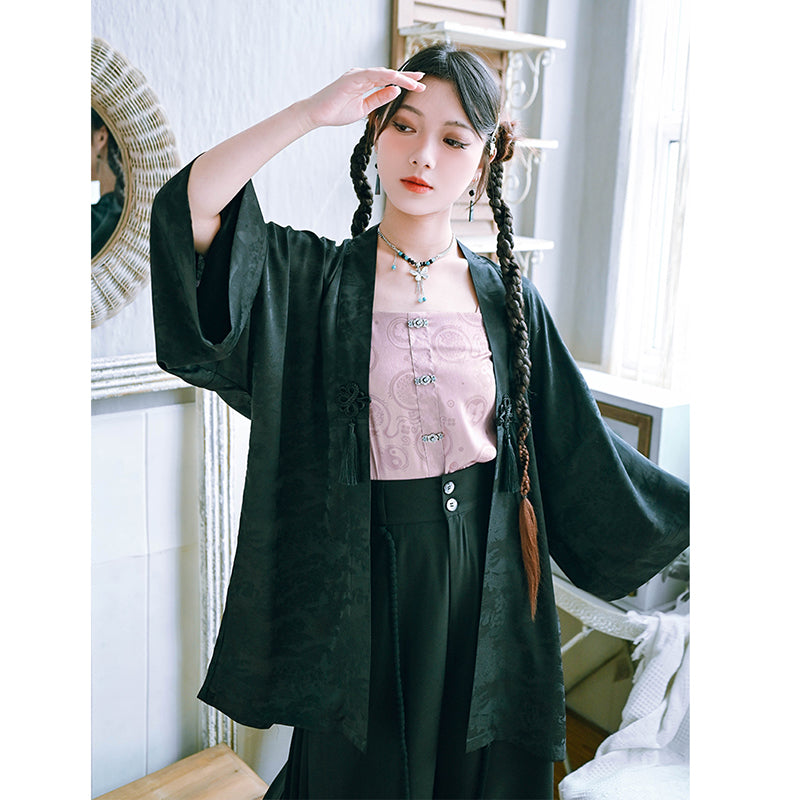 [Kokaisha---Butterfly Gin Series] ★Chinese-style top★ Happi coat, outerwear, unique, embroidered, butterfly, retro, easy to match