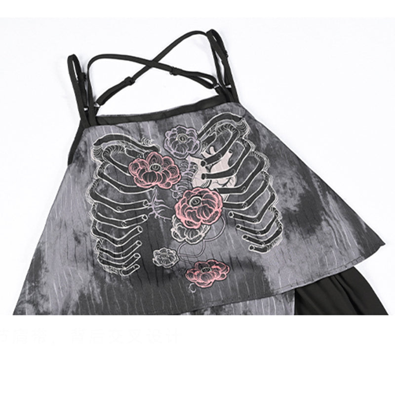 [Kogaesha---Flower Bone Series] ★Chinese-style dress★ Suspender dress, sleeveless, printed, unique, slimming