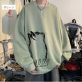 Load image into Gallery viewer, [PPG series] ★Tops★ 8color long sleeve tops sweatshirt unisex men's large size cat cat cat black white blue green red
