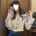 Load image into Gallery viewer, [Left Sister Series]★Shirt★ 2color Embroidery Long Sleeve Shirt Tops Floral Pattern Corduroy Ladies Short Length
