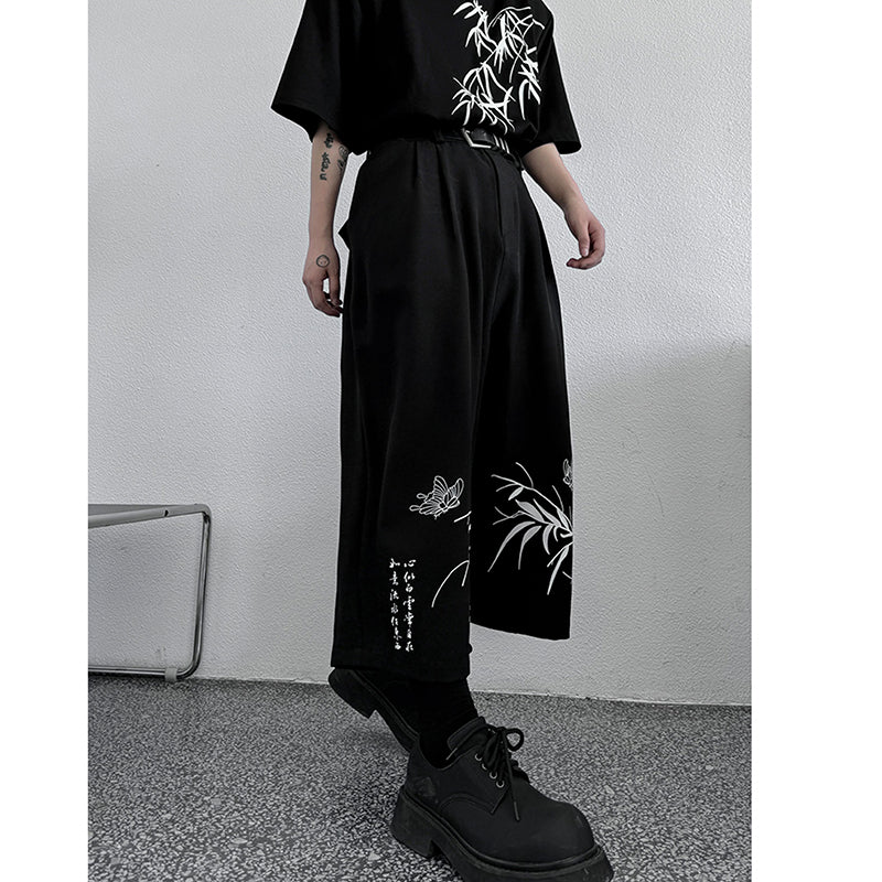 [ZHUIYI Series] ★Chinese-style trousers★ Casual pants, trousers, bottoms, unisex, men's, 8/10th length, Chinese clothing