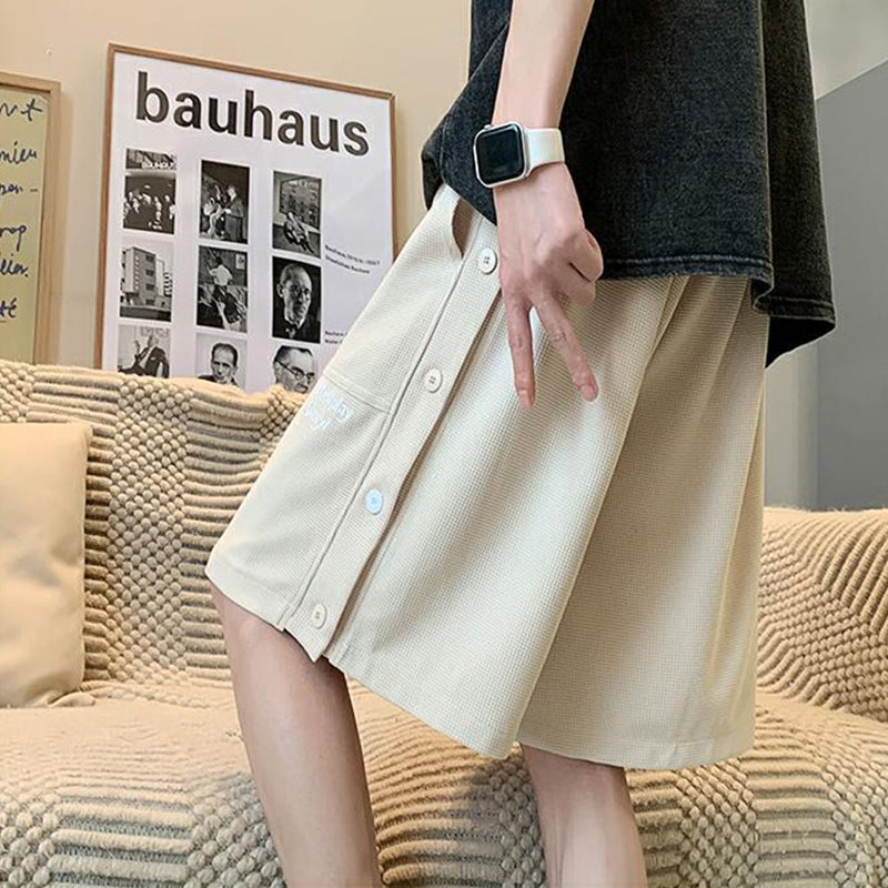 [XIHA Series] ★Shorts★ 3 colors Bottoms Shorts Unisex Men's Switching Black Beige Green