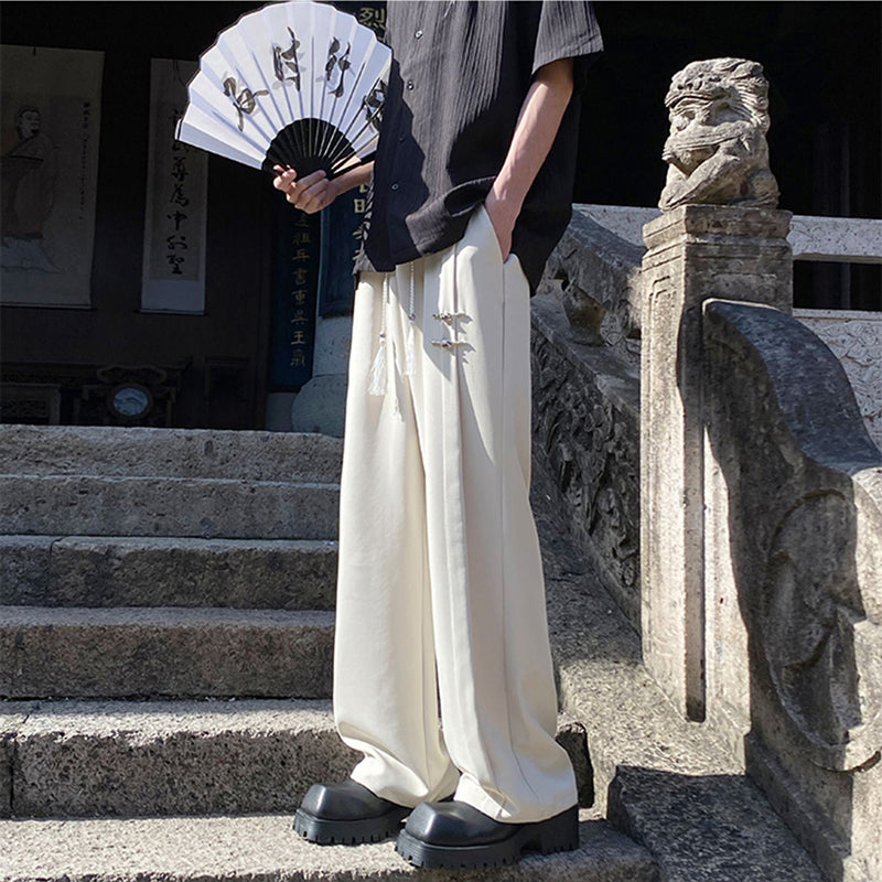 [PPG Series] ★Chinese-style pants★ 2 colors Casual pants Trousers Bottoms Unisex Men's Large size Cool Thin Summer clothes