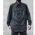 Load image into Gallery viewer, [WL Series]★Shirt★ Tops Long Sleeve Shirt Chain Unisex Men's Black Harajuku Style
