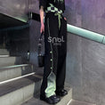 Load image into Gallery viewer, [Kokaisha---Butterfly Gin Series] Chinese-style trousers, bottoms, gaucho pants, original, slimming, switching, floral pattern
