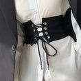 Load image into Gallery viewer, [SONGCHENG Series] ★Belt★ Obi, accessories, small items, easy to match, black, elastic
