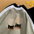 Gallery viewerに画像を読み込む, 【SENSUシリーズ】★Tシャツ★ 5color 長袖Tシャツ 男女兼用 メンズ 大きいサイズ 猫 ねこ プリント コットン
