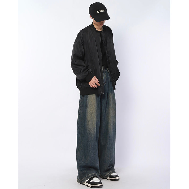 [BIGEMAN Series] ★Denim pants★ 2 colors Bottoms Unisex Men's Casual Simple Easy to match