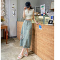 Load image into Gallery viewer, [TUANTUAN Series] ★Chinese-style skirt★ Denim skirt Bottoms Embroidery Women's Easy to match
