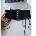 Load image into Gallery viewer, [SONGCHENG Series] ★Belt★ Obi Accessories Small items Easy to match Black Black PU Lace
