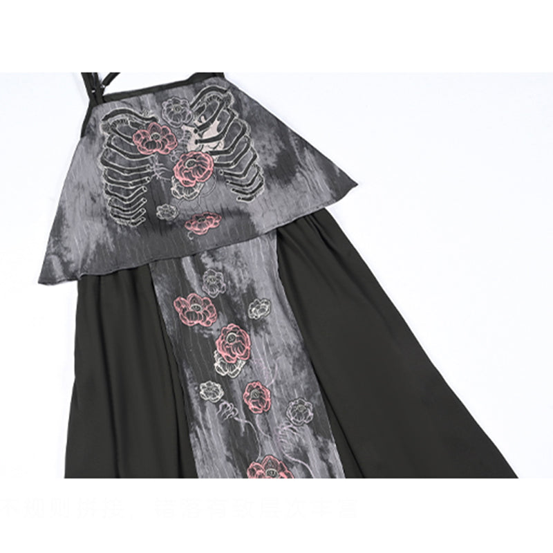 [Kogaesha---Flower Bone Series] ★Chinese-style dress★ Suspender dress, sleeveless, printed, unique, slimming