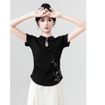 Load image into Gallery viewer, [WEIWU series] ★Chinese style tops★ 2 colors Short sleeve T-shirts for women Easy to match Slimming Cute
