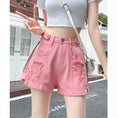 Load image into Gallery viewer, [Flower Series] ★Shorts★ Shorts Pants Denim 2color Easy to match Summer SML Blue Black
