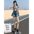 Load image into Gallery viewer, [Flower Series] ★Shorts★ Shorts Pants Denim 2color Easy to match Summer SML Blue Black
