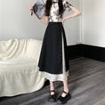 Load image into Gallery viewer, [FQXD Series]★China Style Skirt★ Bottoms Ladies Switching Black Black Elastic Waist
