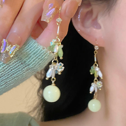 [TIAOWU Series] Earrings, Pierced Earrings, Accessories, Women's, Date, Improve Your Look, Green