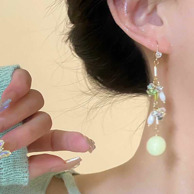 [TIAOWU Series] Earrings, Pierced Earrings, Accessories, Women's, Date, Improve Your Look, Green