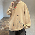 Load image into Gallery viewer, [WUSHE Series]★China Style Tops★ 4color Long Sleeve Tops Sweatshirt Unisex Men's Large Size Crane Tsuru Tsuru
